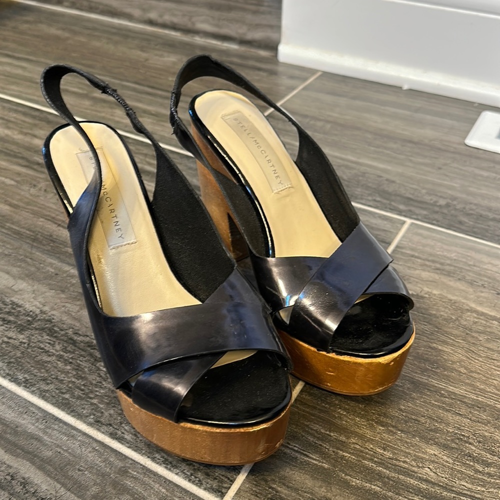 Stella McCartney Black and Tan Platform Sandals
